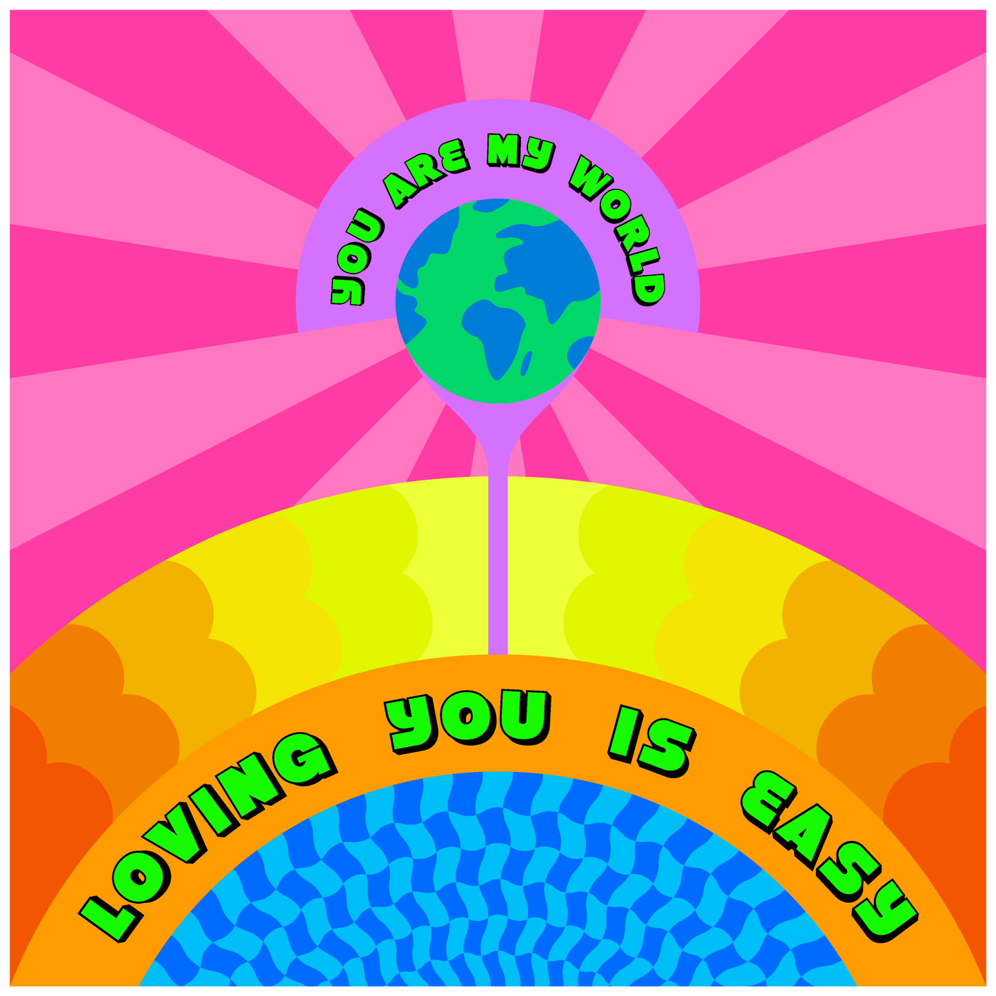 YOU ARE MY WORLD LOVING YOU IS EASY Print