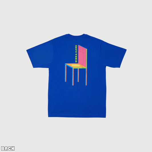 CHAIRMAN TYPES OF HAPPINESS Back Print T-Shirt - Blue