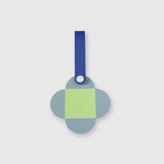 MELODIOUS FLOWERS Leather Luggage Tag - Sky