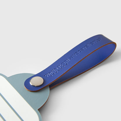 MELODIOUS FLOWERS Leather Luggage Tag - Sky