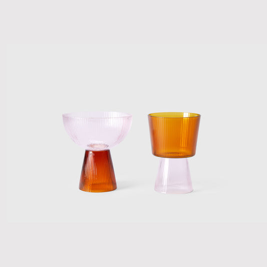 OORUN DIDUN Drinking Glasses - Pink/Amber