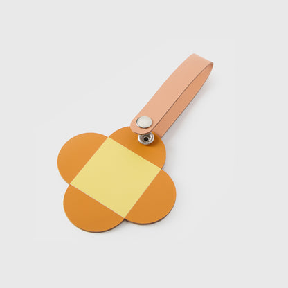 MELODIOUS FLOWERS Leather Luggage Tag - Brick